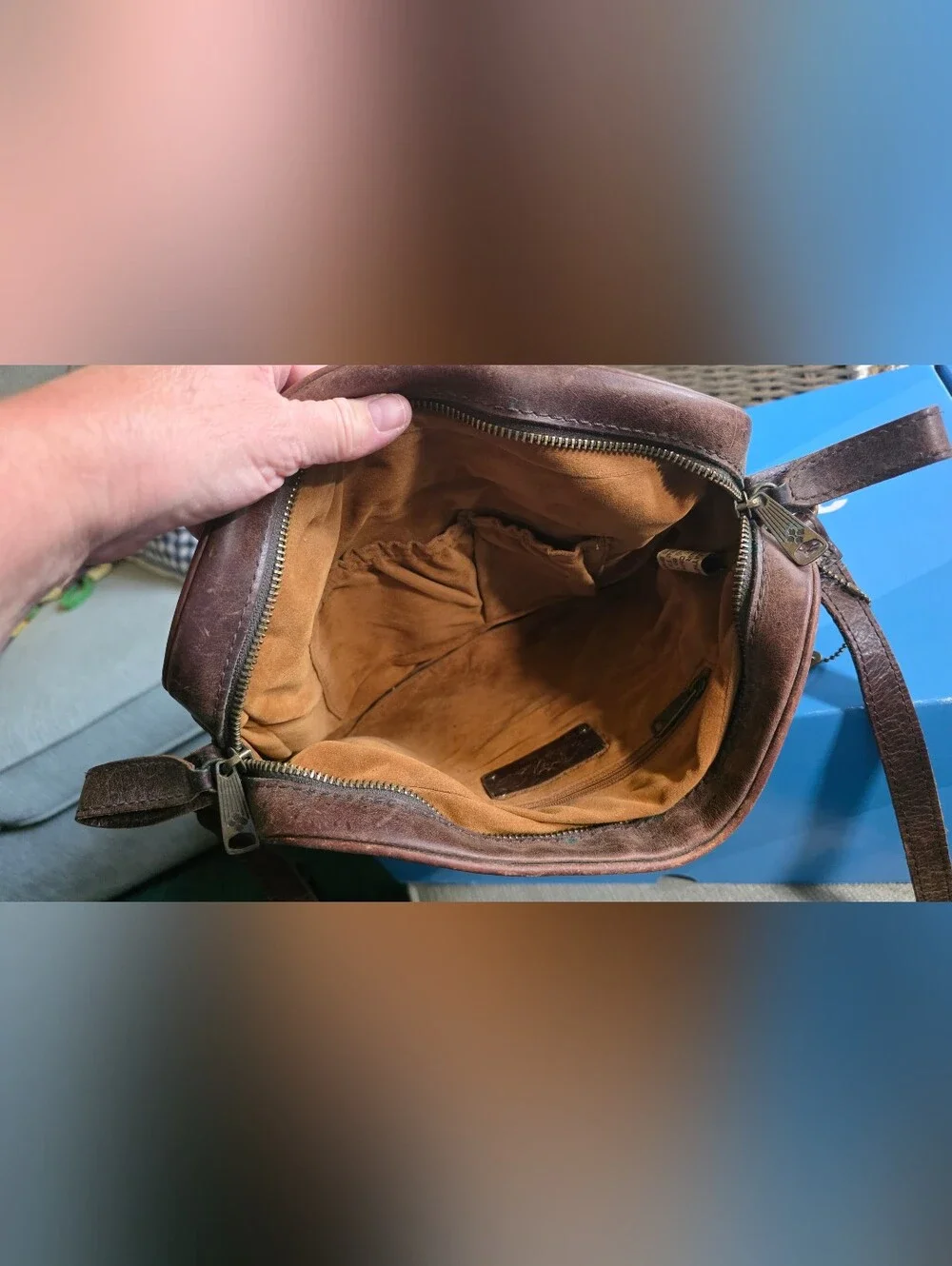 Patricia Nash Brown Leather & Leopard Print Crossbody Bag